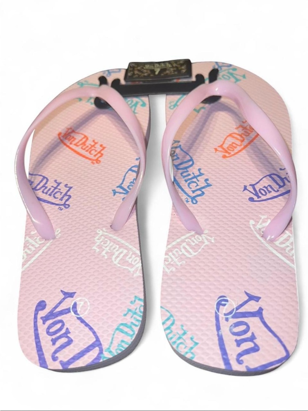 Von Dutch Women’s Y2K Pink/Purple Flip Flops Size 7